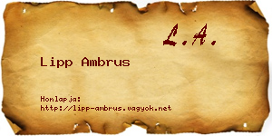 Lipp Ambrus névjegykártya